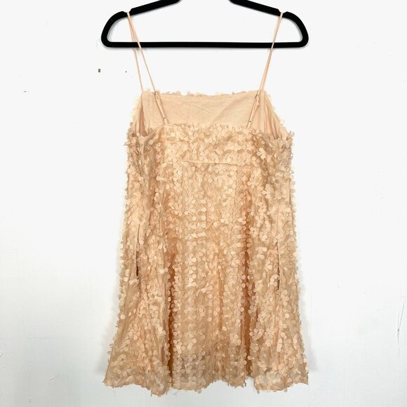 NWT $168 Anthropologie 3D Floral Peach Mini Dress Pockets Small mc - Picture 2 of 6